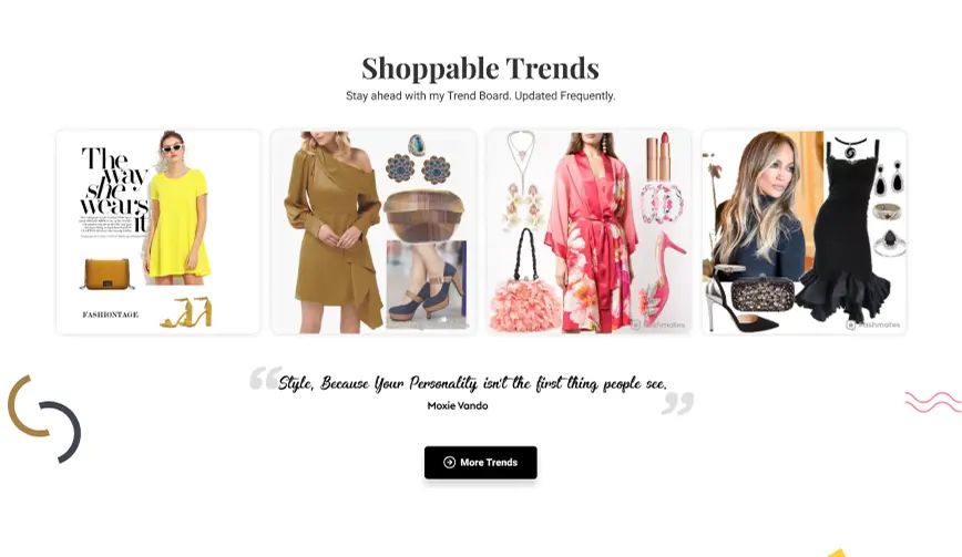 Product listing with styling tools