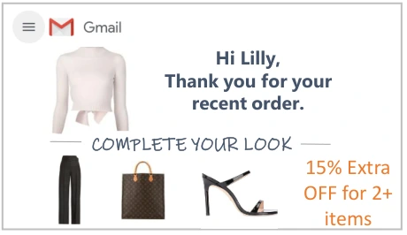 Re-engagement email styling example from Fashmates for Business