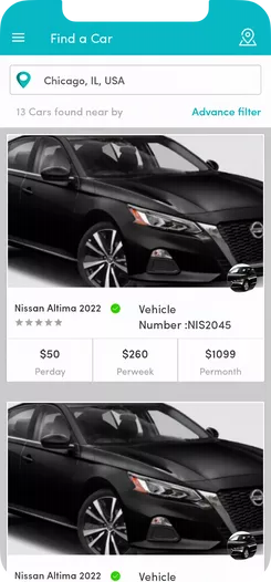 RideShare Rental Car Renting App